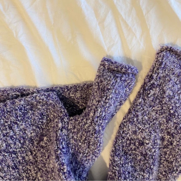 FREE PEOPLE OVERSIZED BFF COWL NECK PURPLE COZY SWEATER - SIZE M - Picture 7 of 10
